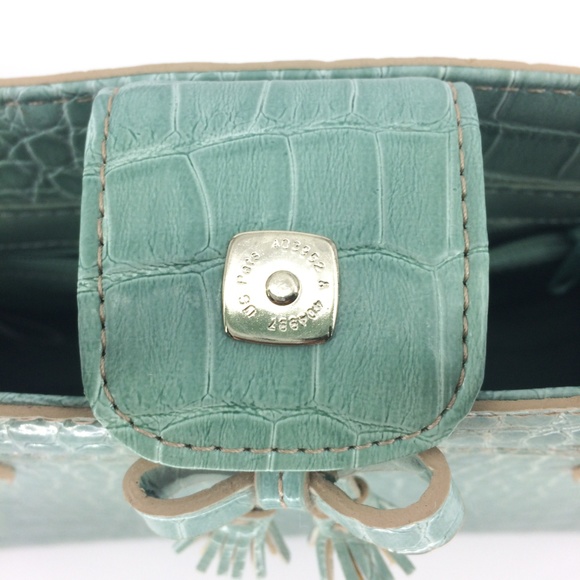 Vintage LIZ CLAIBORNE Faux Reptile Turquoise Bag - Picture 5 of 8